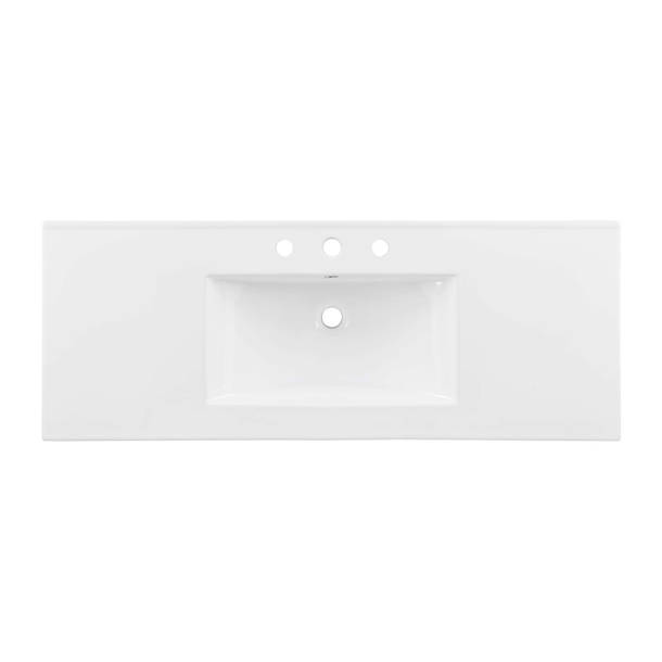 Modway Cayman White Ceramic Rectangular Dropin Bathroom Sink & Reviews
